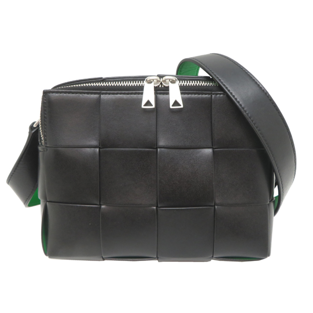 Bottega Veneta Cassette Shoulder Bag, Women's Leather Black
